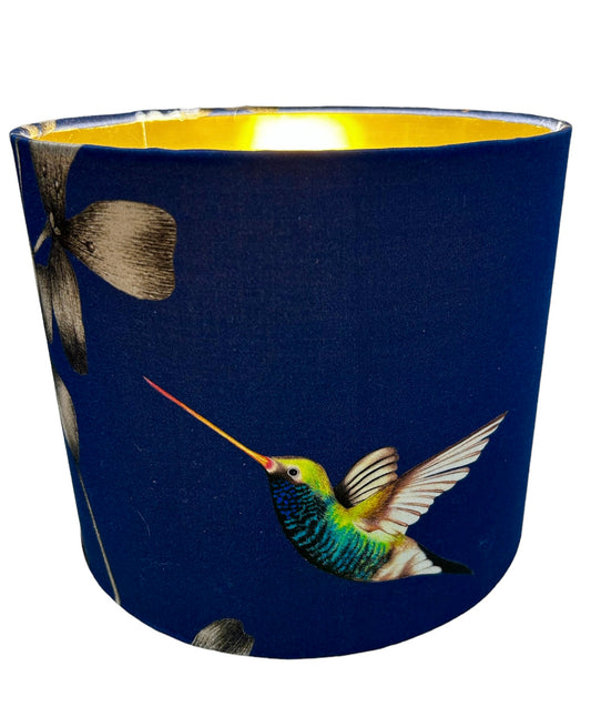 25cm Two Hummingbirds Gold Lined Lampshade