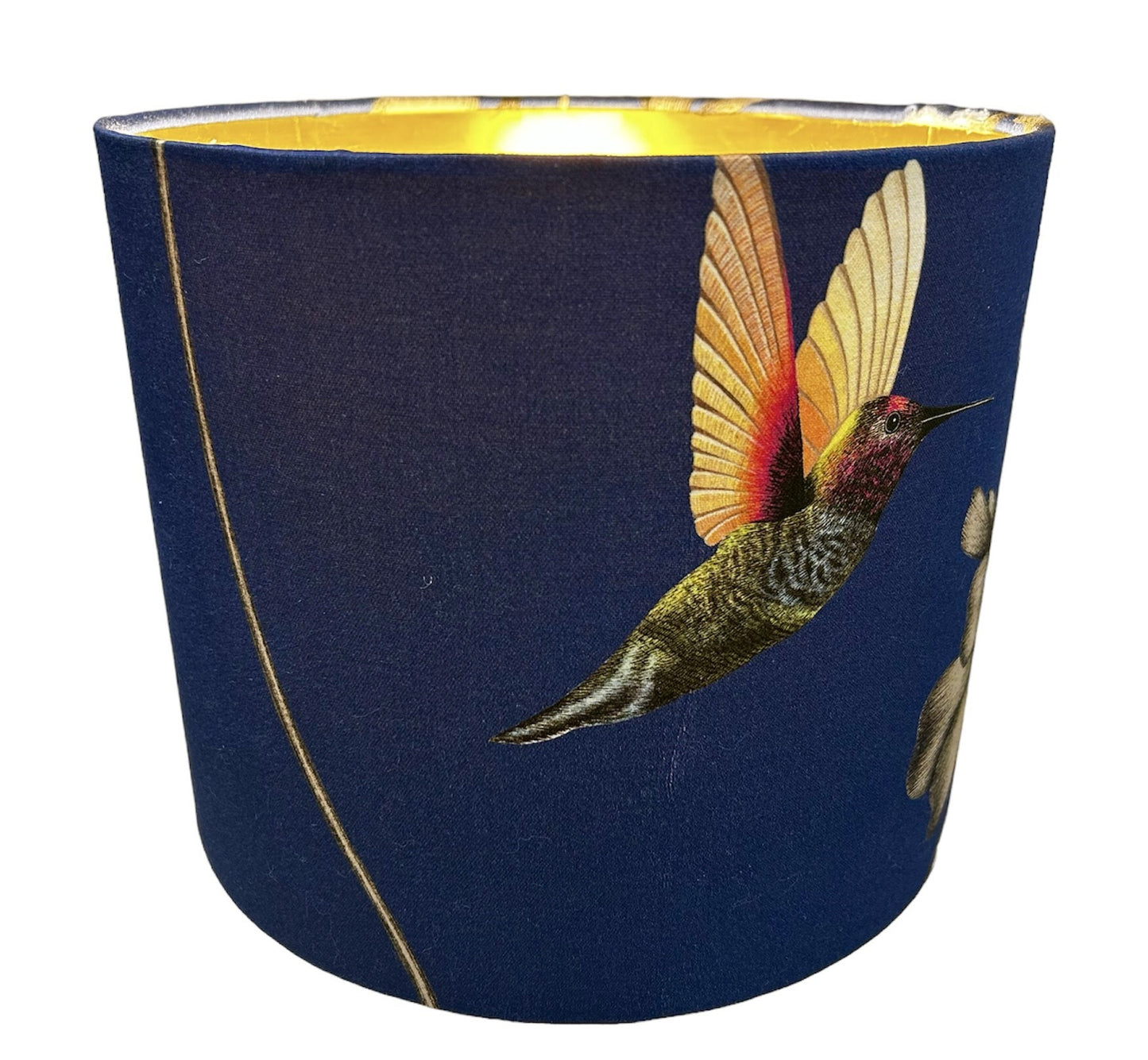 25cm Two Hummingbirds Gold Lined Lampshade