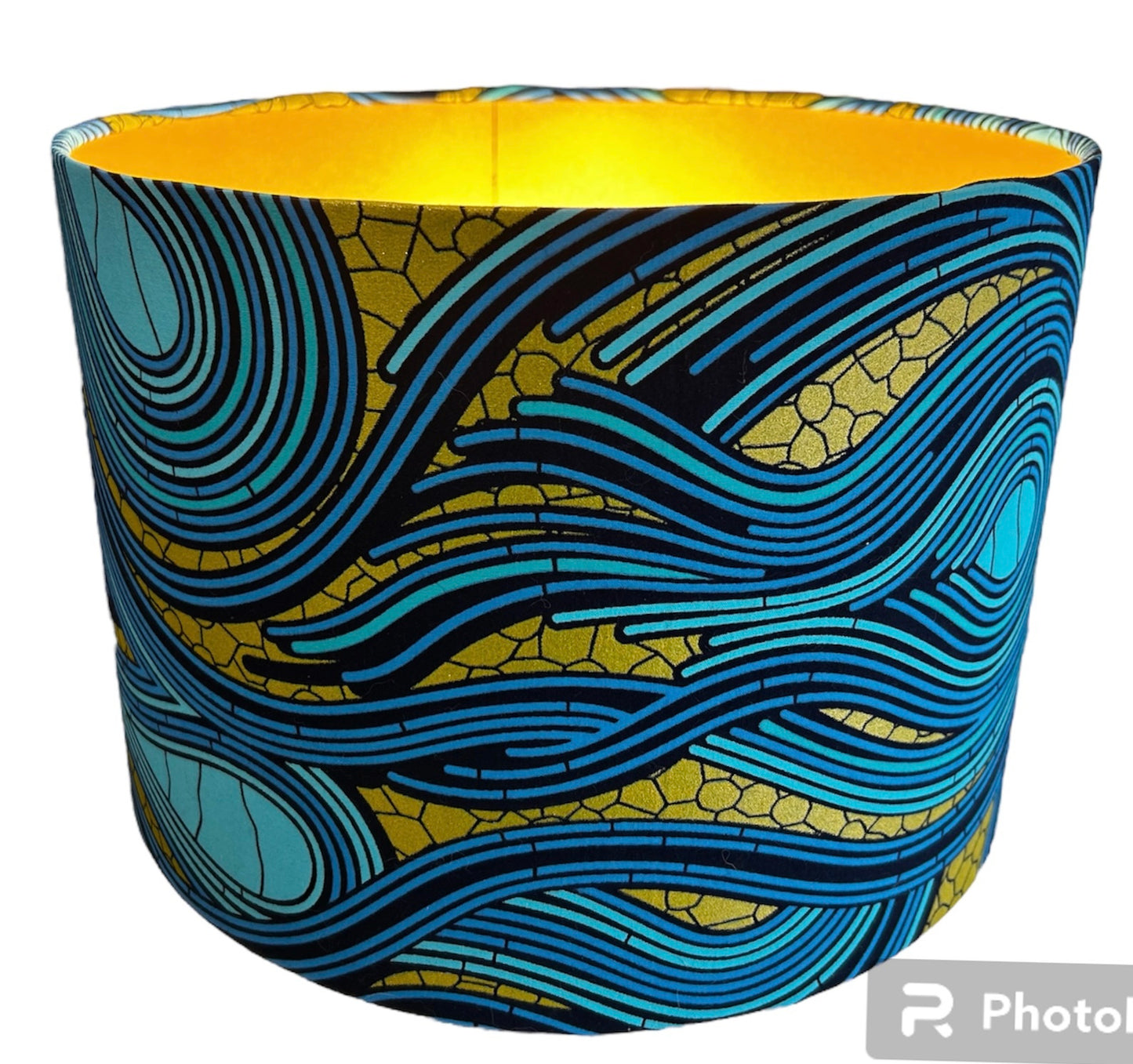 30cm Gold And Turquoise Fabric Statement Lampshade