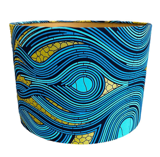 30cm Gold And Turquoise Fabric Statement Lampshade