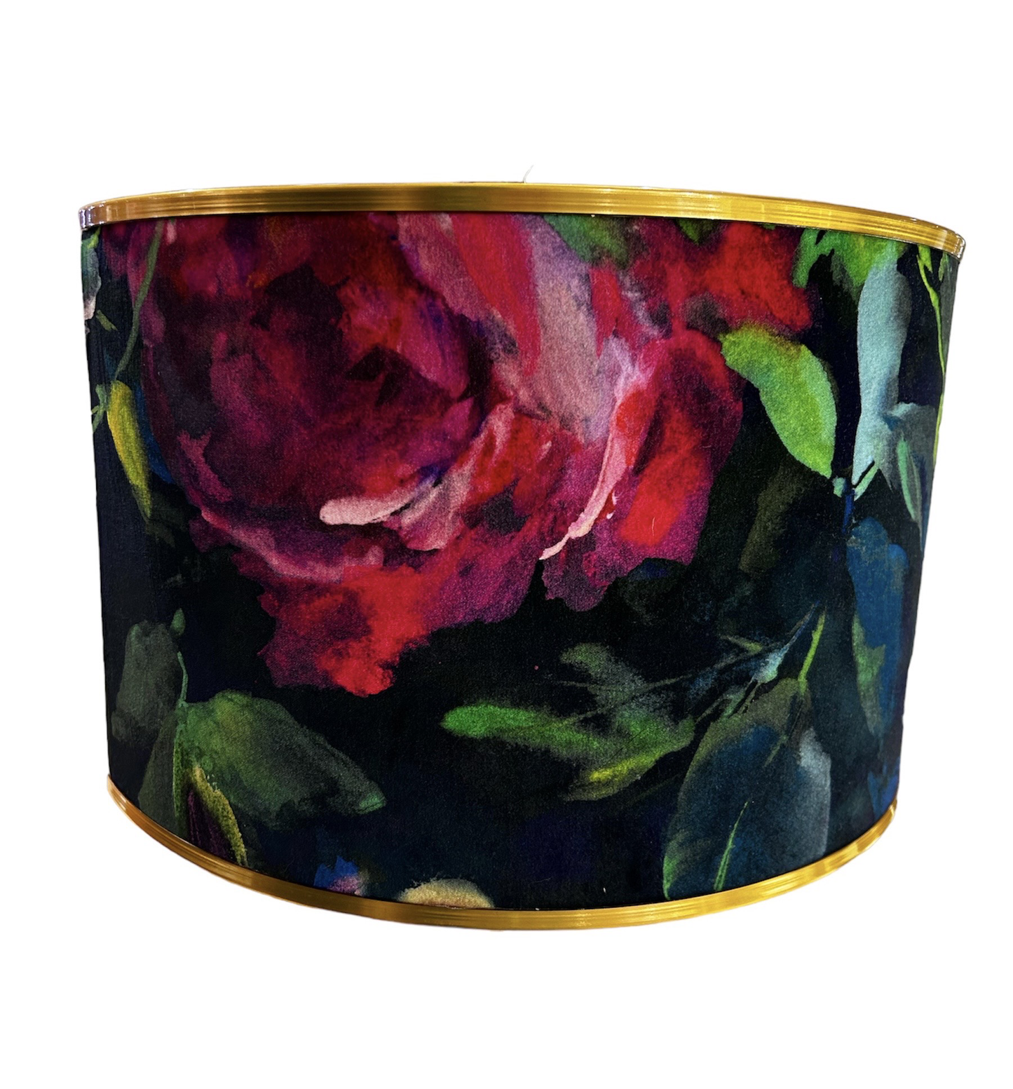 40cm Velvet Peony Print With Gold Band