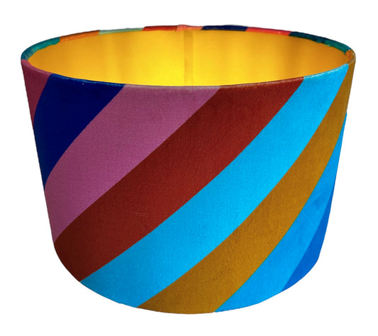 Bright Sherbet Stripe Velvet Lampshade