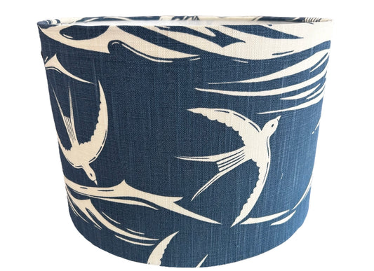 Linen Swallows at Sea Lampshade