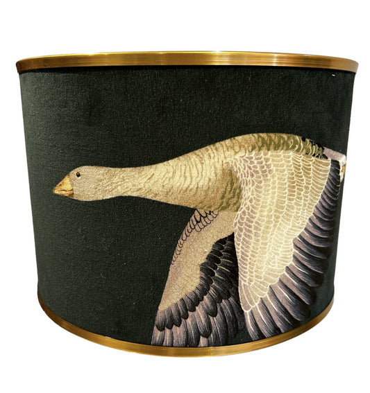 Olive and Geese Velvet Lampshades